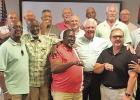 Daingerfield resident Robert D. Williams (middle front) is pictured with other members of the 1979 University of Arkansas at Monticello Conference Champion football team. COURTESY PHOTO Local resident receives college Hall of Fame ring
