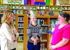 (L-R) Michelle Jones, City Manager, Nicki Slater and Britanny Gonzales-Jones, Librarian