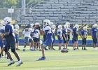 Daingerfield Tiger football players participate in drills during morning workouts last week. The Tigers, like other area teams, are preparing for the upcoming season, which begins Aug. 26 at Gladewater. BEE PHOTOS / TONI WALKER Are you ready for some football?