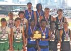 The Daingerfield-Lone Star High School Track boys team earned the title of state champions after competing in the 4x100 relay. The team is comprised of Senior Ashton Williams, Junior Ja’Kyrin Craver, Junior Regin Wallace, and Junior Iziah Wilbarger. Cou