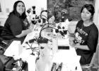 Gracie (left) and Stephanie (right) working at their microscopes, OMBS, Big Fork, Arkansas. Gracie (left) and Stephanie (right) working at their microscopes, OMBS, Big Fork, Arkansas.
