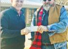 Gib Wilson, owner of Wilson Farms, recently gave $600 to the Northeast Texas Community College Foundation. Dr. Jonathan McCullough (left), NTCC Executive Vice President for Advancement, is pictured receiving the donation from Wilson (right). The gift will Gib Wilson, owner of Wilson Farms, recently gave $600 to the Northeast Texas Community College Foundation. Dr. Jonathan McCullough (left), NTCC Executive Vice President for Advancement, is pictured receiving the donation from Wilson (right). The gift will