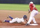 Daingerfield’s Oscar Hagood (3) dives back into first base on this pickoff attempt against Chapel Hill last week. Daingerfield’s Oscar Hagood (3) dives back into first base on this pickoff attempt against Chapel Hill last week.
