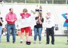 Mustang football player Bryson Belk received the KYKX Game of the Week Scholarship prior to the Mustangs’ matchup against Jefferson. Mustang royalty