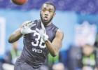 Denzel Mims catches a pass during the NFL Combine. Mims was drafted in the 2020 NFL Draft in the second round by the New York Jets. COURTESY PHOTO