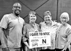 The Northeast Texas Community College Foundation recently received a donation from the Jr. Delphian Club to support the NTCC Theatre Program. Pictured (from left) is Ladarrius Patterson, NTCC Theatre student, June Lass, Dr. Page Petrucka, NTCC Theatre Dir