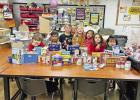 The Hughes Springs Elementary gifted and talented class collected more than 400 items during their “Food 4 Thought” food drive. The class organized and collected items for the drive, which concluded last week. BEE PHOTO / QUINTEN BOYD HS Elementary G/T collects