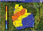 The above graphic shows preliminary snowfall totals for Feb. 14-15. COURTESY PHOTO Winter storm event drops 10-14 inches of snow on Steel Country area