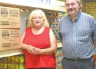 Hunger Free America CEO Joel Berg, right, visits with Lord’s Pantry director Anna Brumbelow ad they look over the Daingerfield pantry’s facilities. BEE PHOTO / TONI WALKER Hunger Free America CEO visits Daingerfield food pantry
