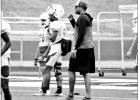 Daingerfield head coach Davin Nelson oversees a recent practice. Nelson’s Tigers are set to open the 2018 season against Gunter on Aug. 31. BEE PHOTO / TONI WALKER