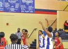 Daignerfield’s Genesis Allen, right, takes a free throw during the Lady Tigers game against Hughes Springs Feb. 5. BEE PHOTO / TONI WALKER Lady Tigers finish season with heartbreaking loss to Hughes Springs