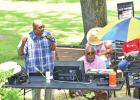 Pastor Joe Rivers of Mount Mitchell Church of Christ speaks to the crowd gathered at the Juneteenth Rally at Daingerfield State Park June 19. BEE PHOTO / TONI WALKER Juneteenth celebrated with community event at Daingerfield State Park