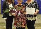 Sarqa Clark, center accepts the Woman of the Year award from Daingerfield Business and Professional Women’s Club members Brenda Howard and Rhonda Shelton. Chamber honors award recipients with annual awards banquet