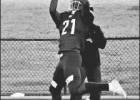 Daingerfield’s Anthony Hall hauls in a pass for the touchdown during the Tigers’ Area win over Harmony on Nov. 23, 48-30. Article Image Alt Text