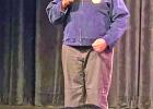 Daingerfield FFA member Khayleb Craddock delivering his district officer candidate’s speech to the voting delegates at the Daingerfield District FFA Convention.