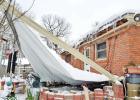 Martha Pricer was startled by a loud crash when her back porch covering collapsed under the weight of a week’s worth of snow. COURTESY PHOTOS Winter storms blanket area