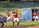 Mustang Trenton Pemberton anticipates a pitch against Daingerfield on April 11. BEE PHOTOS/MADISON GREENLEE Tigers, Mustangs split two games