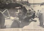 The late model Pontiac was hit head on by a vehicle driven by Mrs. Manuel Cox of Daingerfield. Mrs. died in the crash